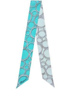 Chopard Organic Silk Printed Scarf - Blue