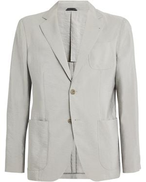 Giorgio Armani Silk-Blend Blazer - Grey