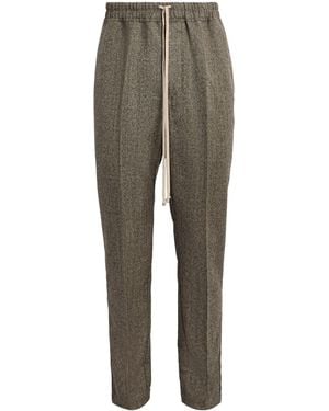 Rick Owens Cotton-Wool Drawstring Trousers - Grey