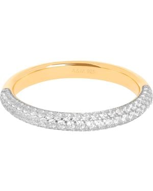 Astrid & Miyu Plated Pavé Essential Ring - Metallic