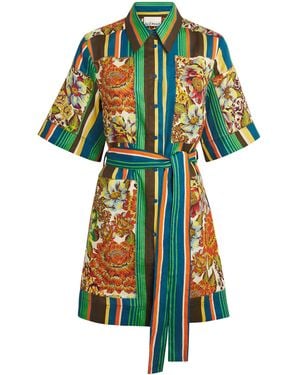 ALÉMAIS Linen Charlie Mini Shirt Dress - Green