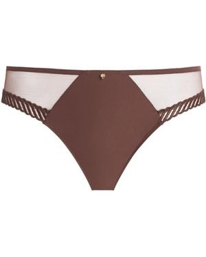 Aubade Sheer Emotion Brazilian Briefs - Brown