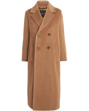 Weekend by Maxmara Wool-Alpaca-Blend Double-Breasted Overcoat - Brown