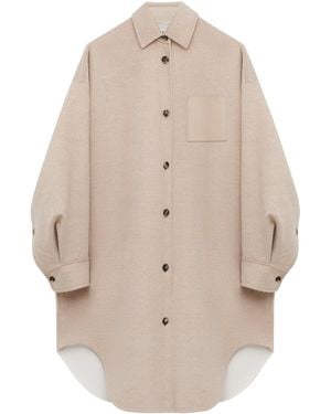 Loewe Wool-Cashmere Collared Coat - Natural