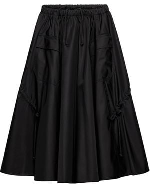 Prada Elasticated Waistband Midi Skirt - Black