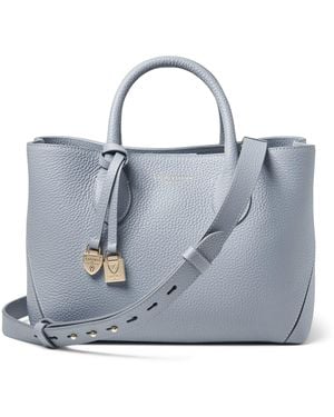 Aspinal of London Midi Leather London Tote Bag - Blue