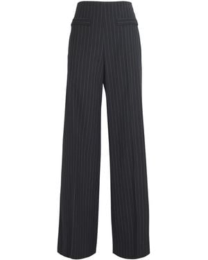Sandro Pinstripe Wide-Leg Tailored Trousers - Blue