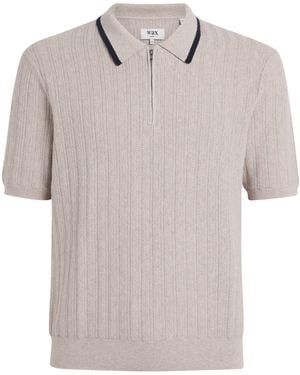 Wax London Cotton-Cashmere Bury Polo Shirt - White