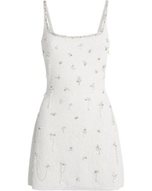 Clio Peppiatt Embellished Droplet Mini Dress - White