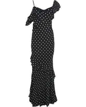 Self-Portrait Polka Dot-Print Georgette Maxi Dress - Black