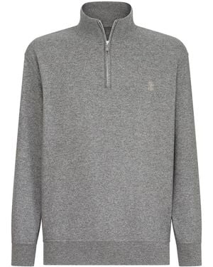 Brunello Cucinelli Cashmere Quarter-Zip Jumper - Grey