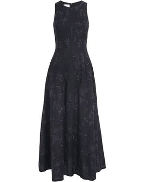 Eleventy X Harrods Linen Floral-Embroidered Dress - Blue