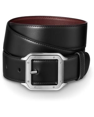 Cartier Leather Reversible Santos De Belt - Black