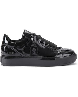 Kurt Geiger Patent Leather Southbank Tag Sneakers - Black