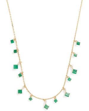 Suzanne Kalan Diamond And Emerald Bold Cascade Necklace - Metallic