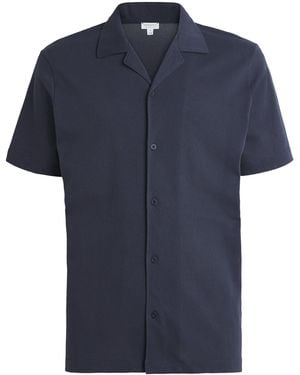 Sunspel Supima Cotton Riviera Shirt - Blue