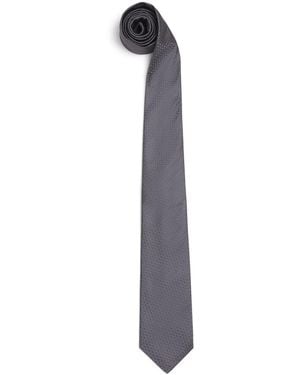 Isaia Silk Jacquard Tie - White