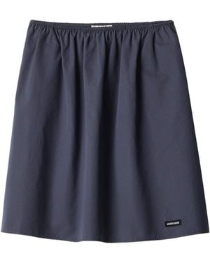 Miu Miu Cotton Poplin Midi Skirt - Blue