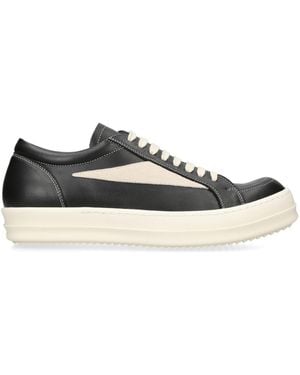 Rick Owens Leather Vintage Low-Top Trainers - Black