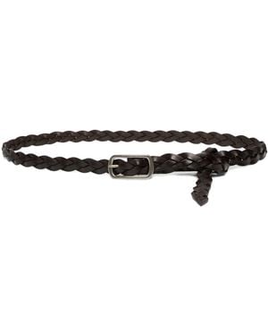 Weekend by Maxmara Leather Woven Belt - Brown