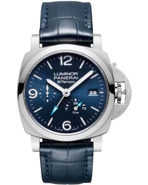 Panerai Stainless Steel Luminor Bitempo Watch - Blue