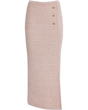Alessandra Rich Knitted Sequin Midi Skirt - Pink
