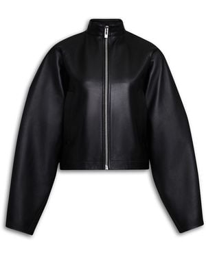 Alaïa Leather Round Jacket - Black