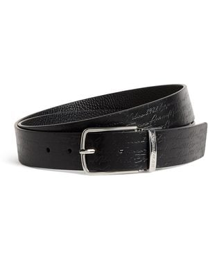 Emporio Armani Leather Buckle Belt - Black