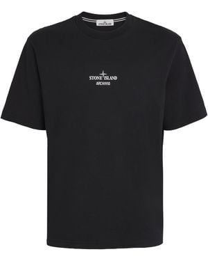 Stone Island Cotton Archivio Logo T-Shirt - Black