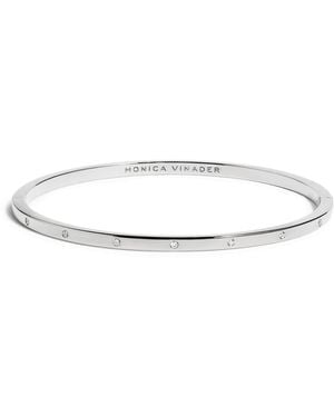 Monica Vinader Sterling And Diamond Essentials Bangle - White