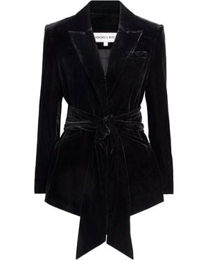Veronica Beard Velvet Belted Issel Blazer - Black