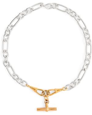 Tilly Sveaas Medium Sterling T-Bar Clipt Necklace - Metallic