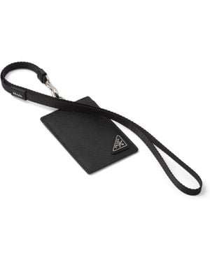 Prada Saffiano Leather Badge Holder - Black