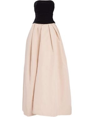 Monique Lhuillier Silk-Velvet Strapless Ballgown - Natural