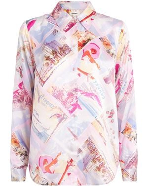 L'Agence Silk Printed Tyler Blouse - Pink