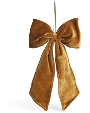 Luxury Garland Large Velvet Bow Tree Decoration - Brown