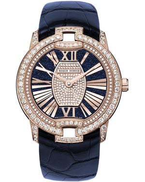 Roger Dubuis Rose And Diamond Velvet Watch - Blue