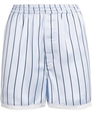 Skims Woven Shine Boxer Shorts - Blue