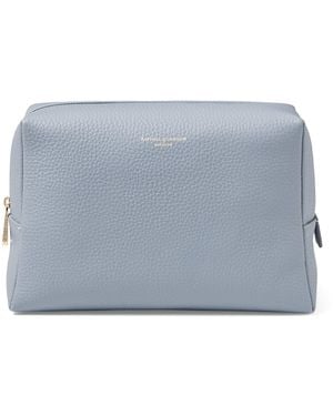 Aspinal of London Large Grained Leather Cosmetics Case - Blue