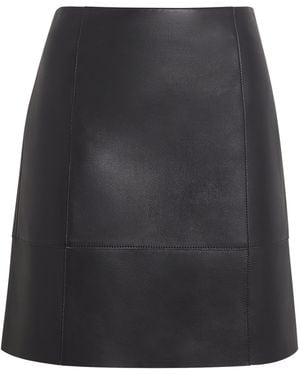 Vince Leather Panelled Mini Skirt - Black