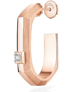 Messika Modernist Small And Diamond Single Hoop Earring - Pink