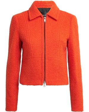 ME+EM Wool-Blend Bouclé Cropped Jacket - Red