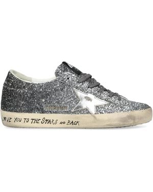 Golden Goose Glitter Super-Star Trainers - Brown