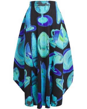 Pleats Please Issey Miyake Thermal Foods Midi Skirt - Blue