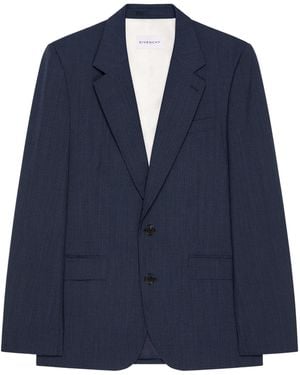 Givenchy Wool Single-Breasted Blazer - Blue