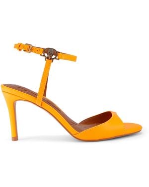Kurt Geiger Leather Chelsea Strap Holder Heeled Sandals - Metallic