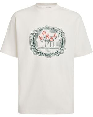 Drole de Monsieur Cotton Plateau Print T-Shirt - White