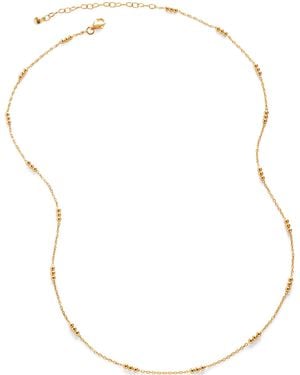 Monica Vinader Vermeil Triple Beaded Chain Necklace - Natural