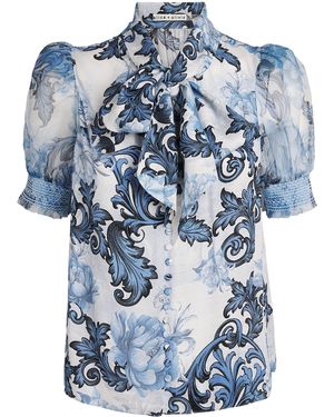Alice + Olivia Printed Brentley Blouse - Blue