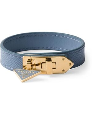 Prada Saffiano Leather Bracelet - Blue